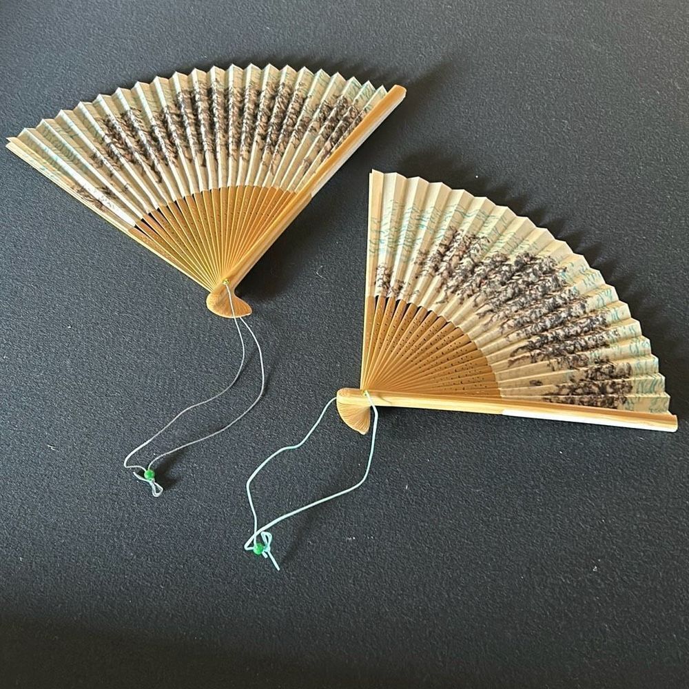 Set of 2 Bamboo Fans NEW